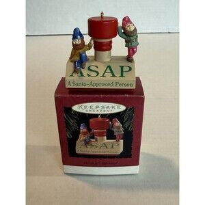 Hallmark Keepsake Ornament Stamp Of Approval Elfs ASAP Dated 1994 New In A Box